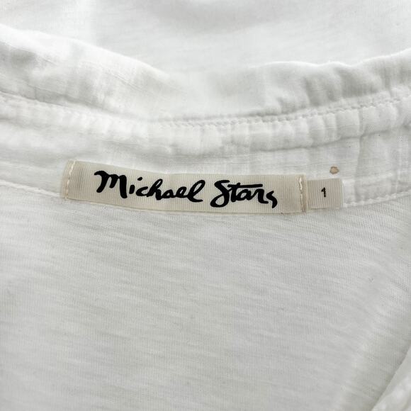 Michael Stars Women;s White Long Sleeve Button Down Shirt Top Size 1/S - Picture 3 of 4